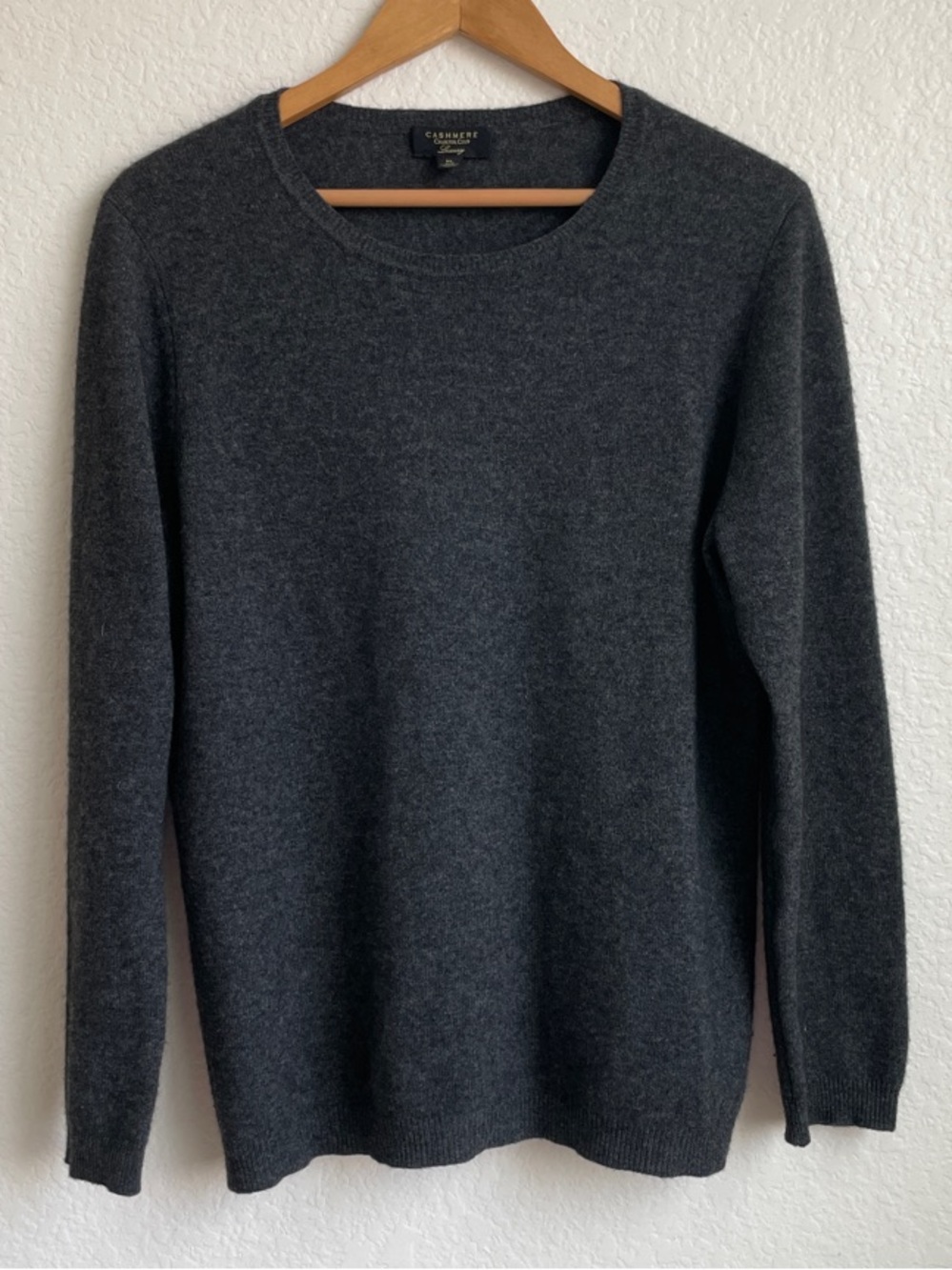 Charter Club Cashmere Dark Charcoal Crewneck Sweater XL - Picture 5 of 10